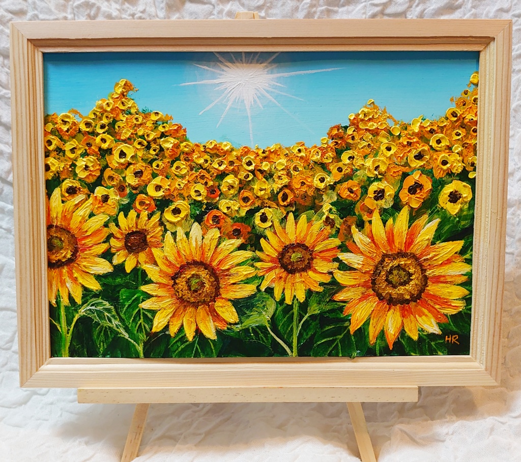 油絵 絵画 【太陽とひまわり畑】 - arashi1783 - BOOTH