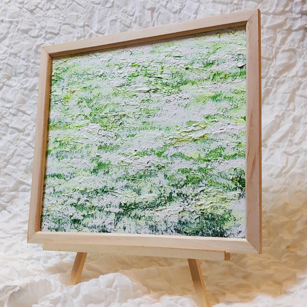 油絵 絵画【かすみ草畑】