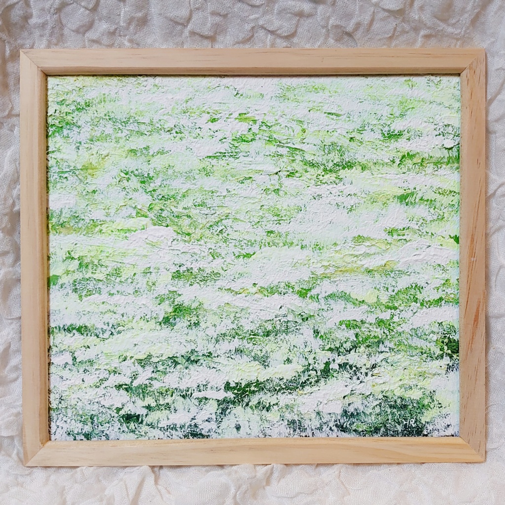 油絵 絵画【かすみ草畑】