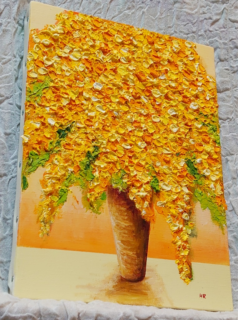 油絵 絵画 ミモザ 【F4号】