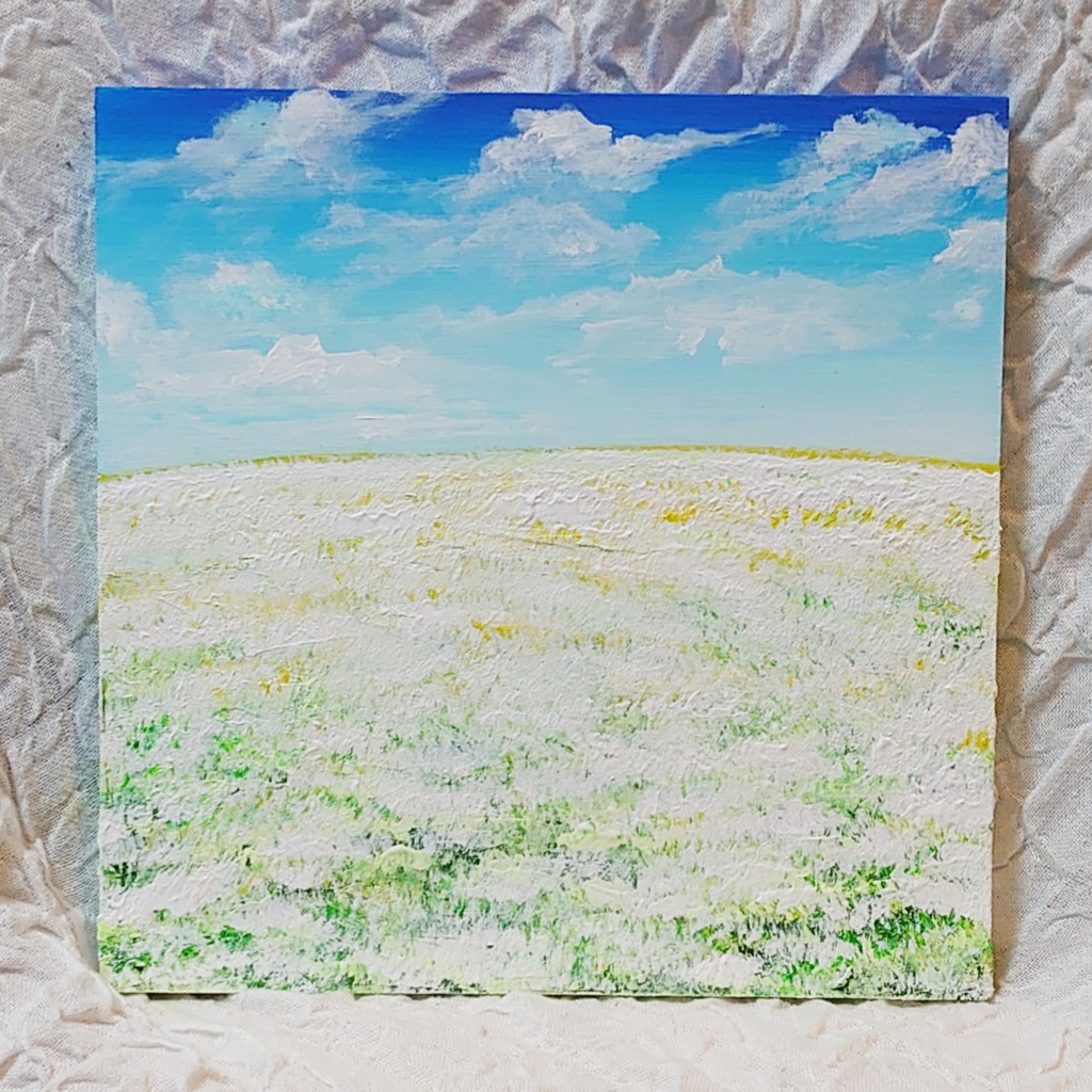 ファブリックボード・パネル絵画【白いお花畑】 - arashi1783 - BOOTH