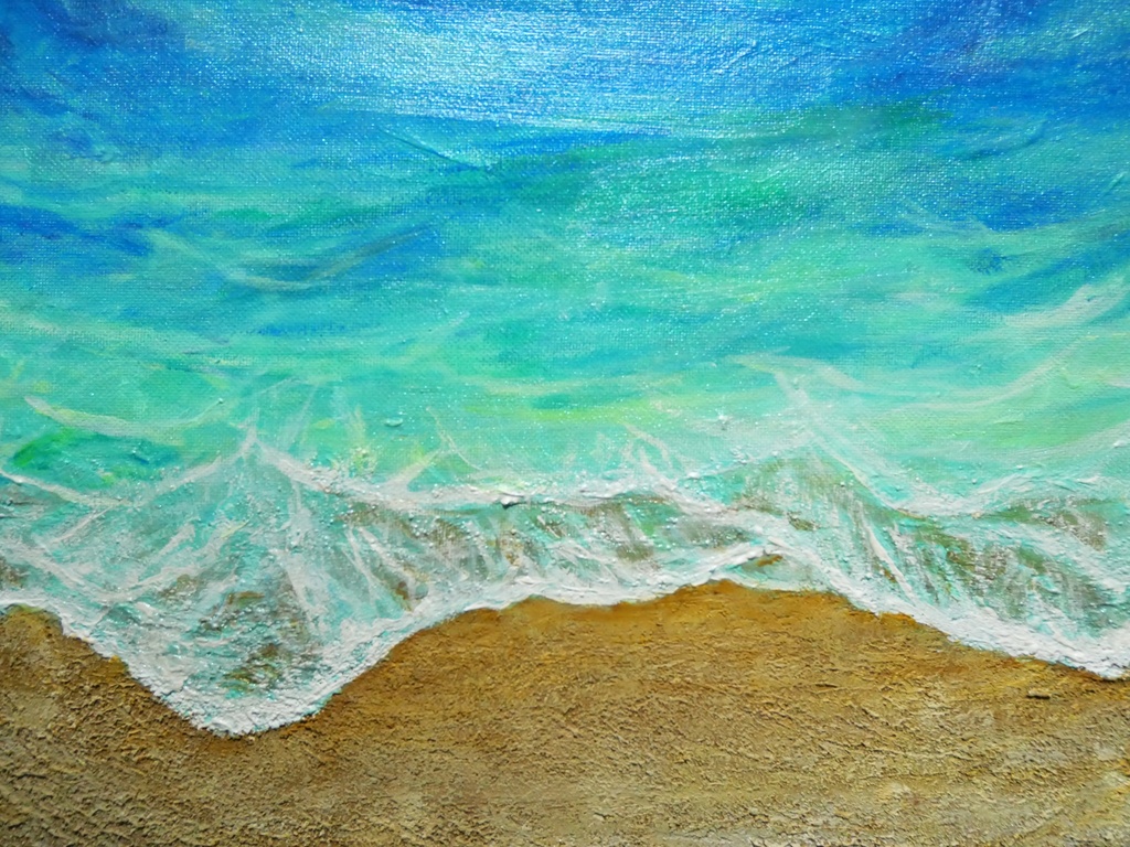 油絵 絵画 【海の砂浜】-