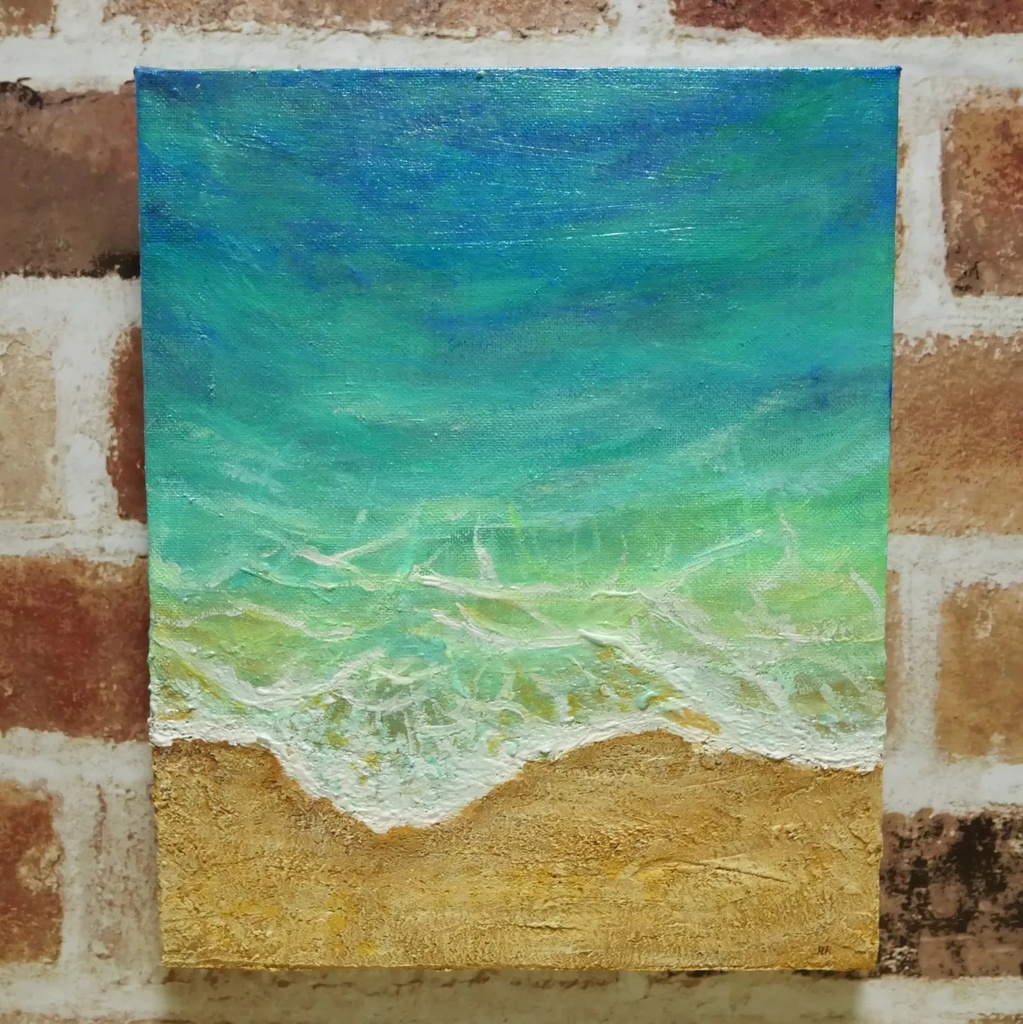 油絵 絵画 【海の砂浜】