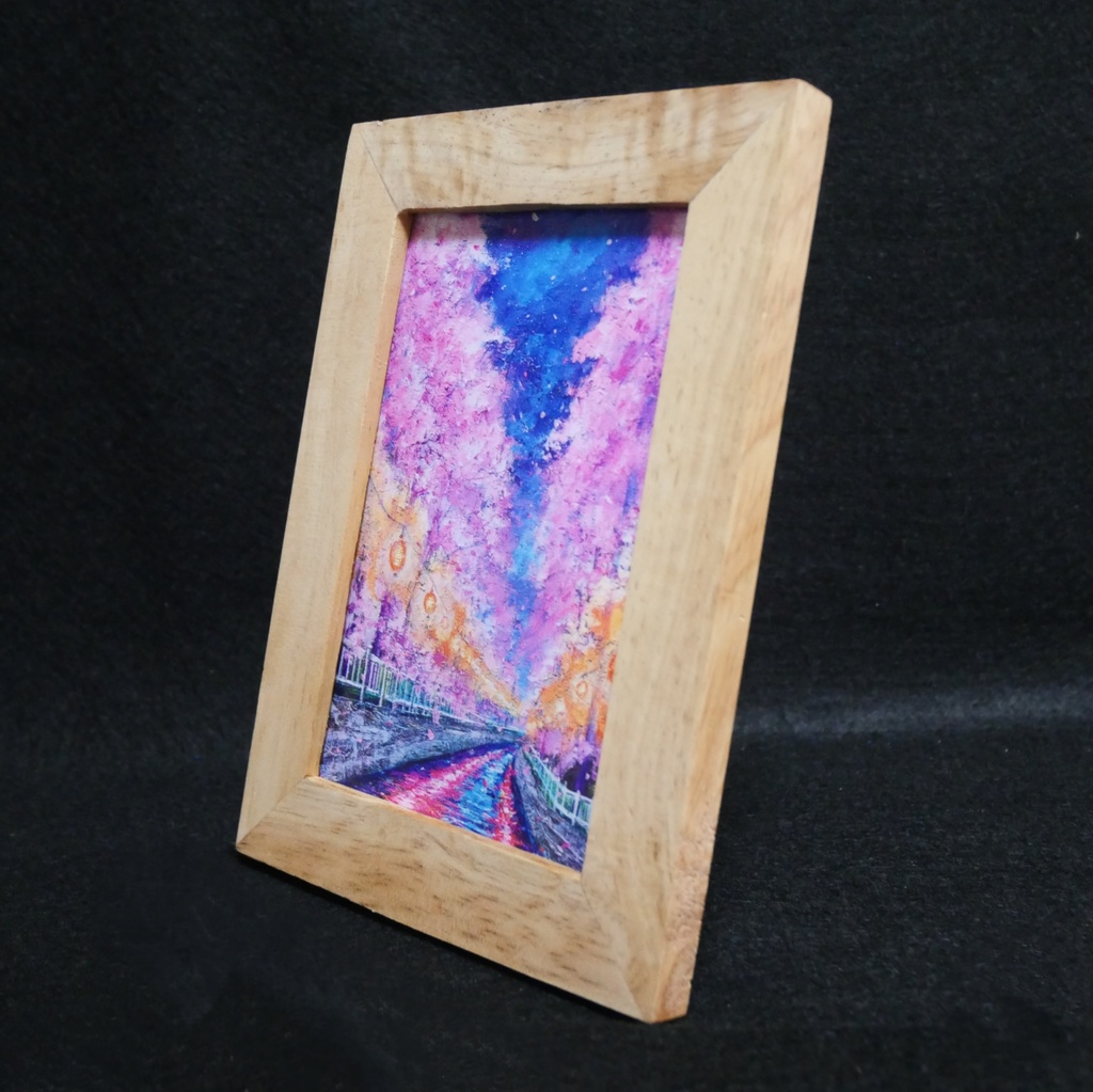 ポスターカード【河川の夜桜】