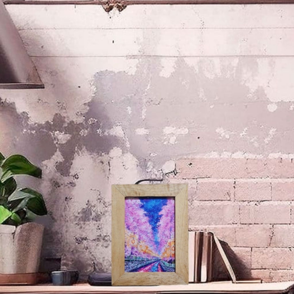 ポスターカード【河川の夜桜】