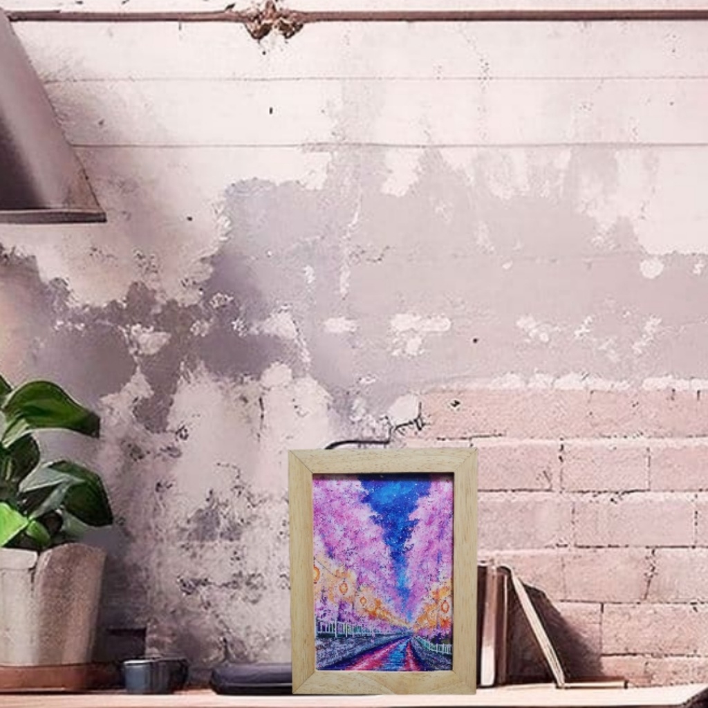 ポスターカード2L【河川の夜桜】