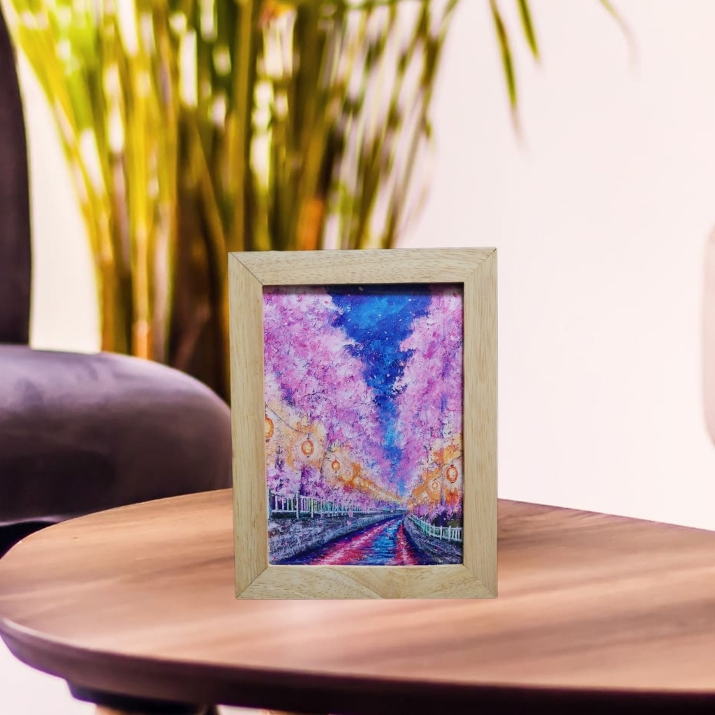 ポスターカード2L【河川の夜桜】