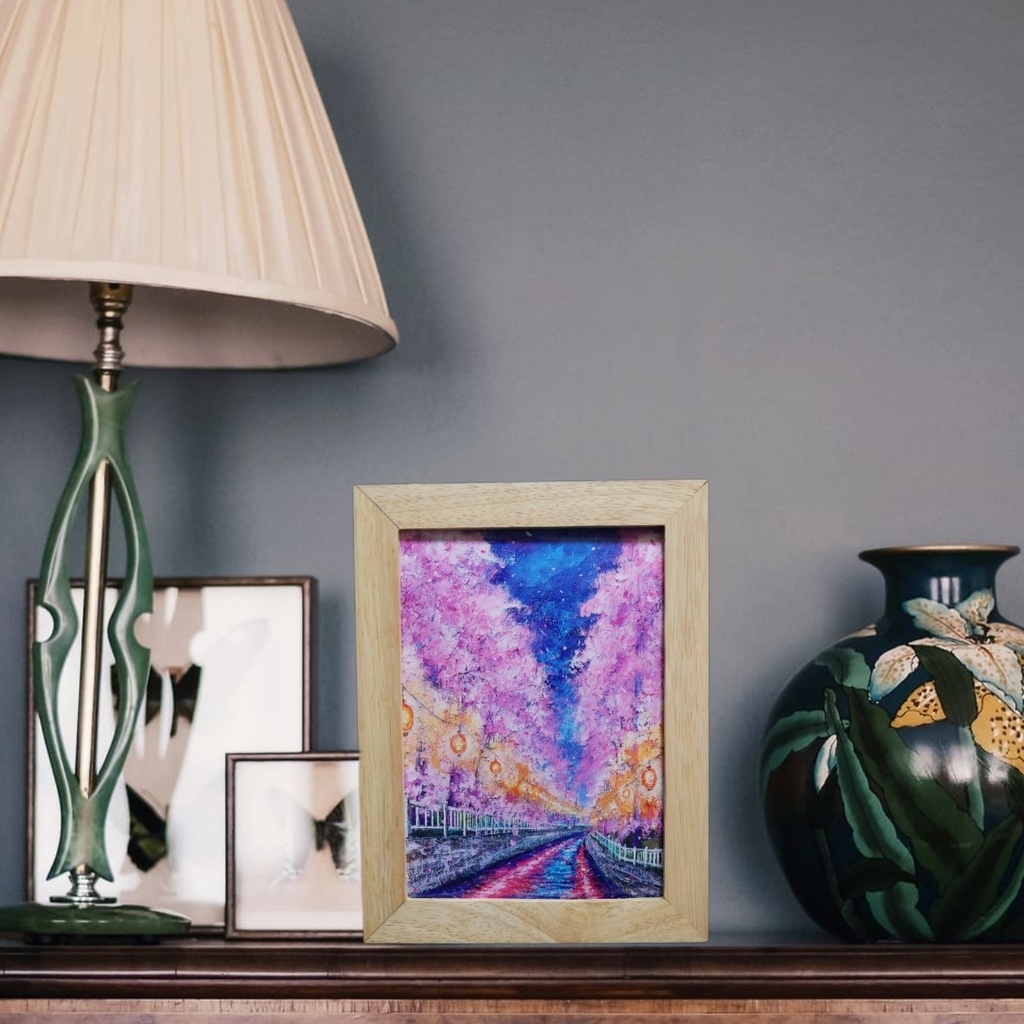 ポスターカード2L【河川の夜桜】