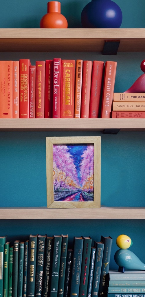 ポスターカード2L【河川の夜桜】