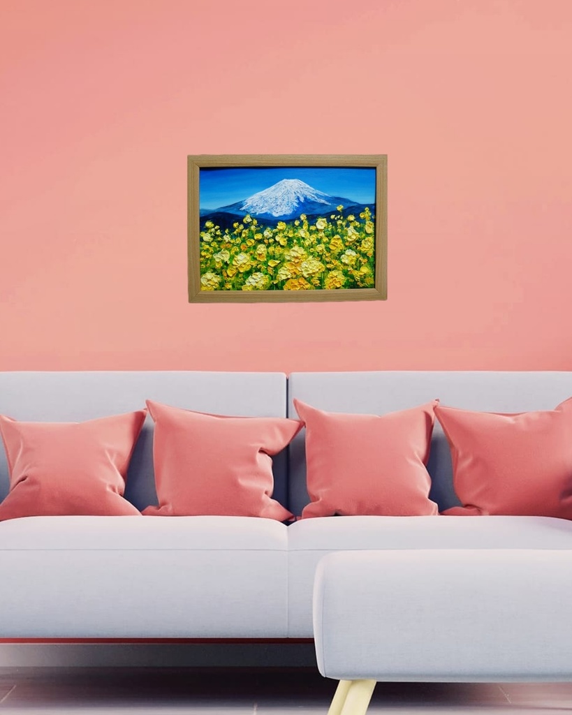 油絵 油彩 油彩画 絵 絵画 【富士山と菜の花】
