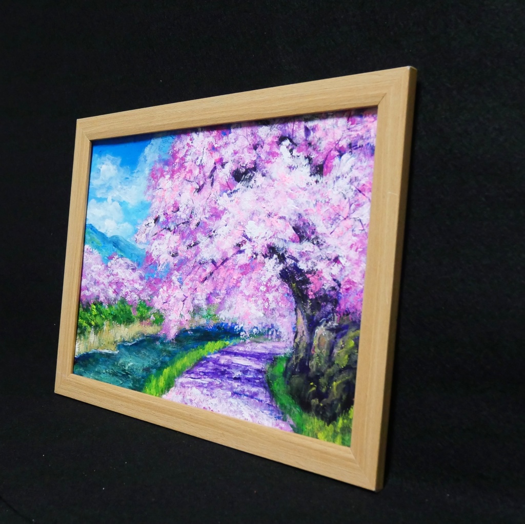 油絵 油彩 油彩画 絵 絵画 【Çherry blossom road】
