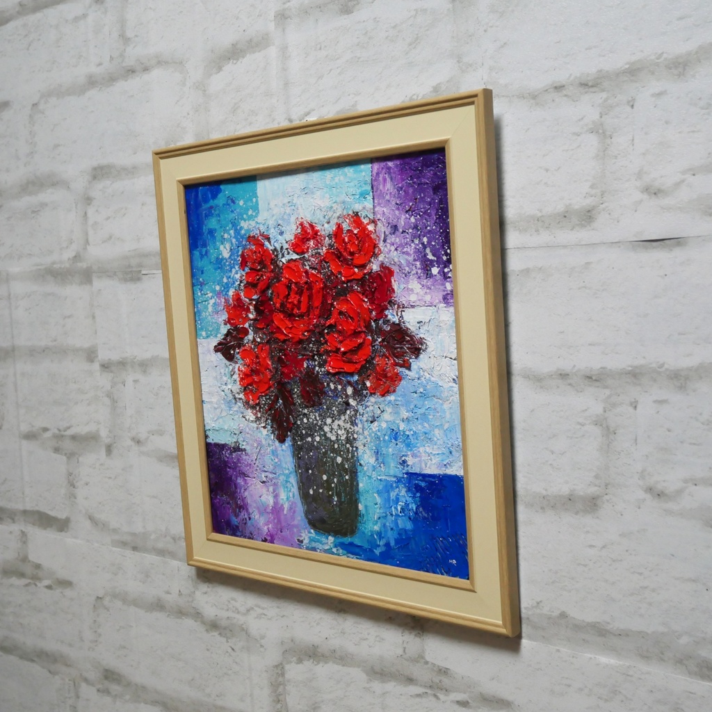油絵 油彩 油彩画 絵 絵画 【Red rose】