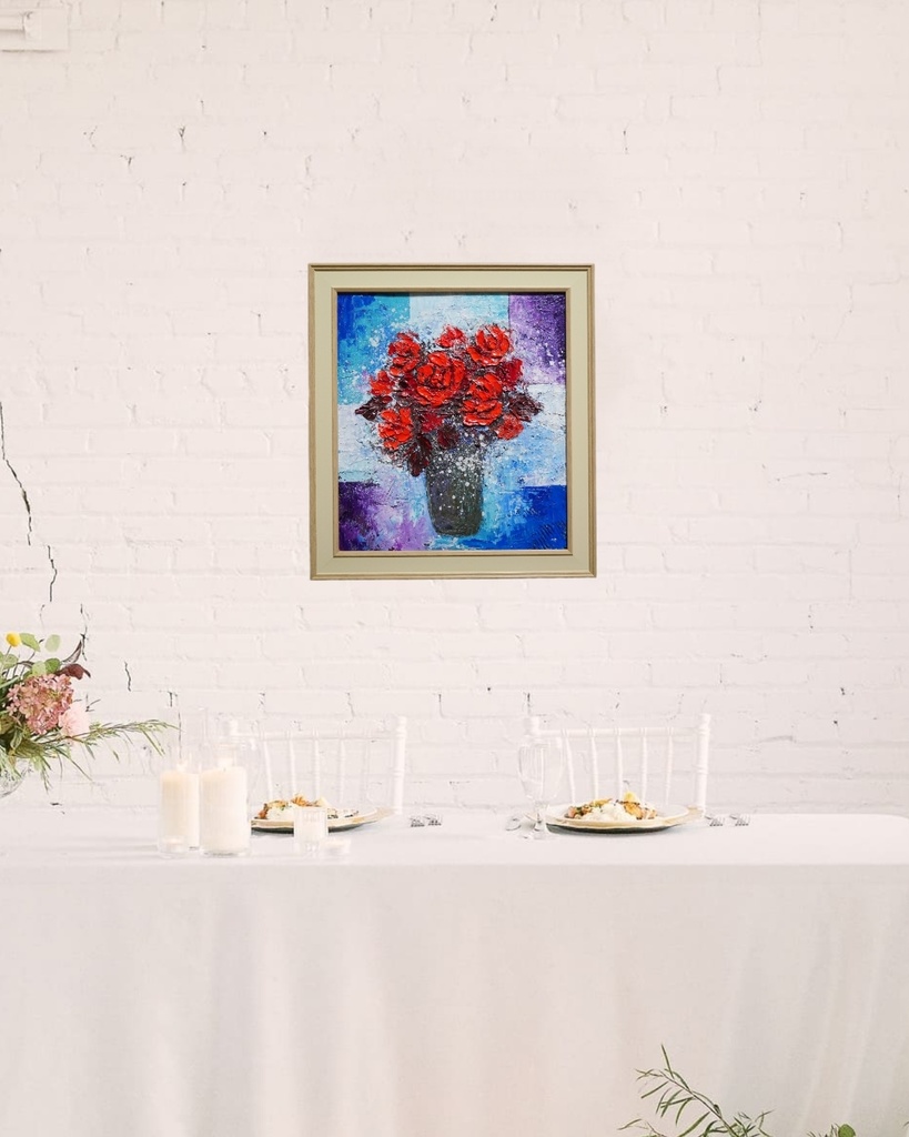 油絵 油彩 油彩画 絵 絵画 【Red rose】