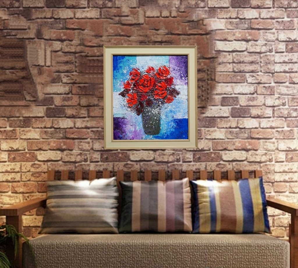 油絵 油彩 油彩画 絵 絵画 【Red rose】