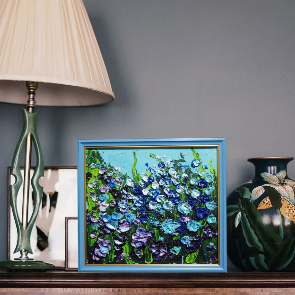 油絵 油彩 油彩画 絵 絵画 【blue flower field】