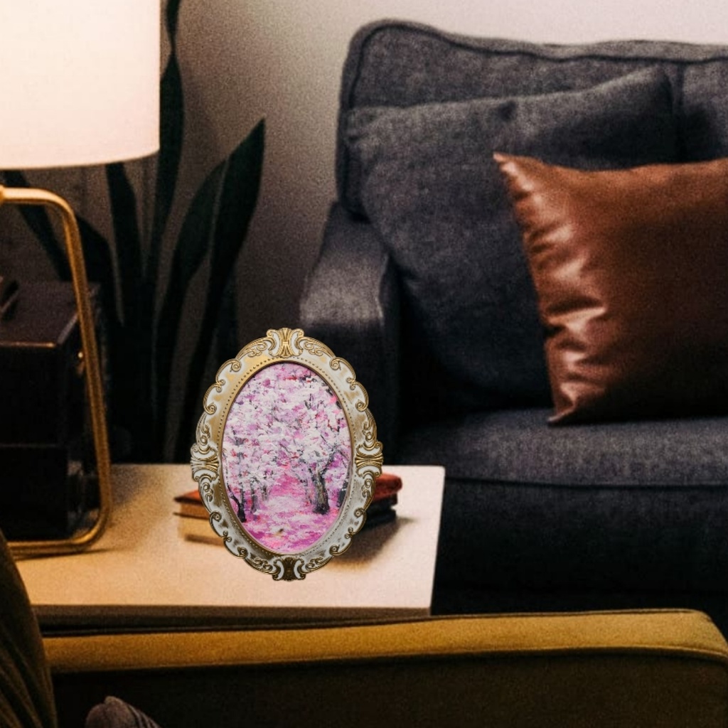 油絵 油彩 油彩画 絵 絵画 ミニ絵画 【桜のトンネル】