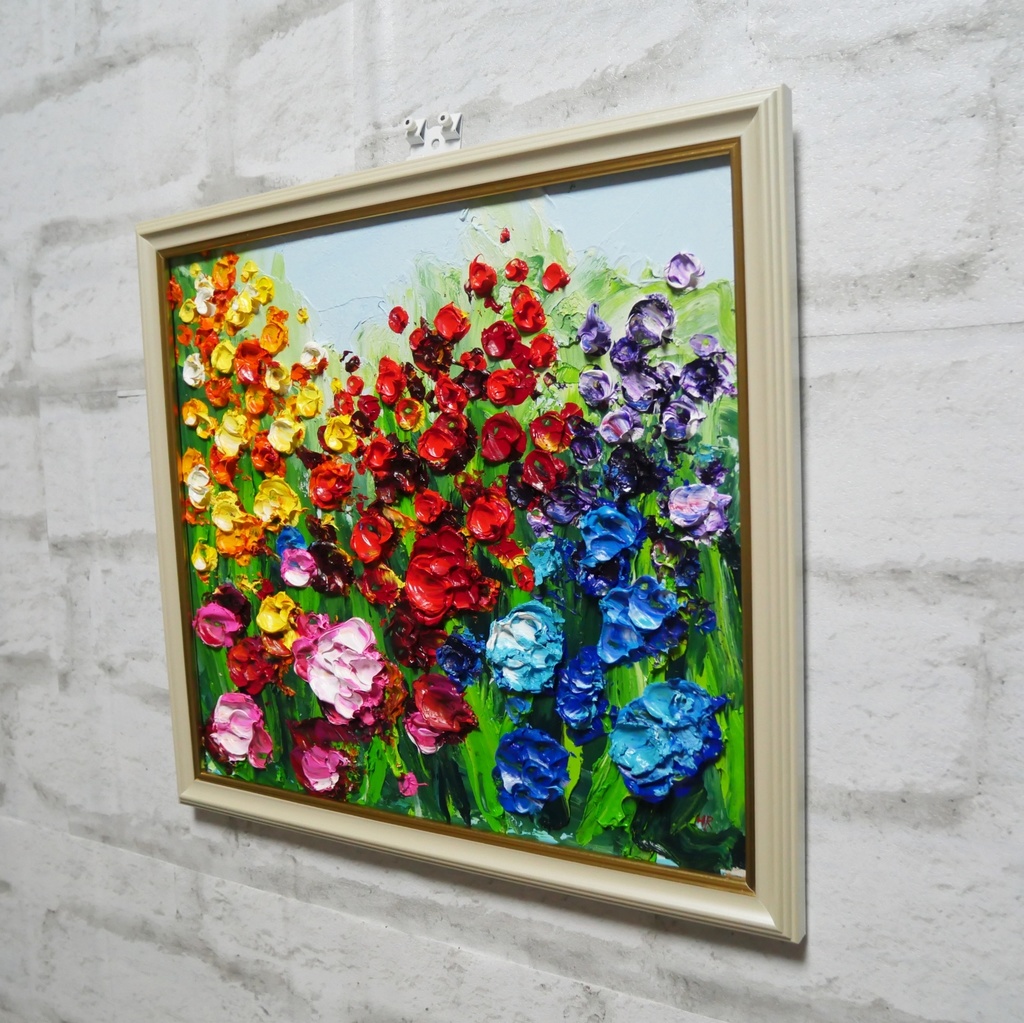 油絵 油彩 油彩画 絵 絵画 【giardino fiorito colorato 】