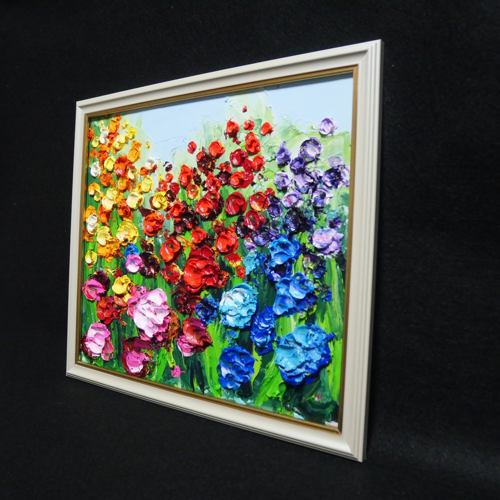 油絵 油彩 油彩画 絵 絵画 【giardino fiorito colorato 】