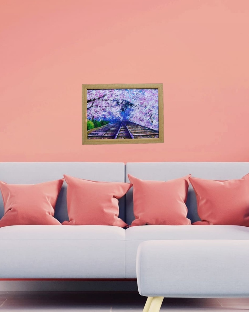 油絵 油彩 油彩画 絵 絵画 【廃線路の桜】