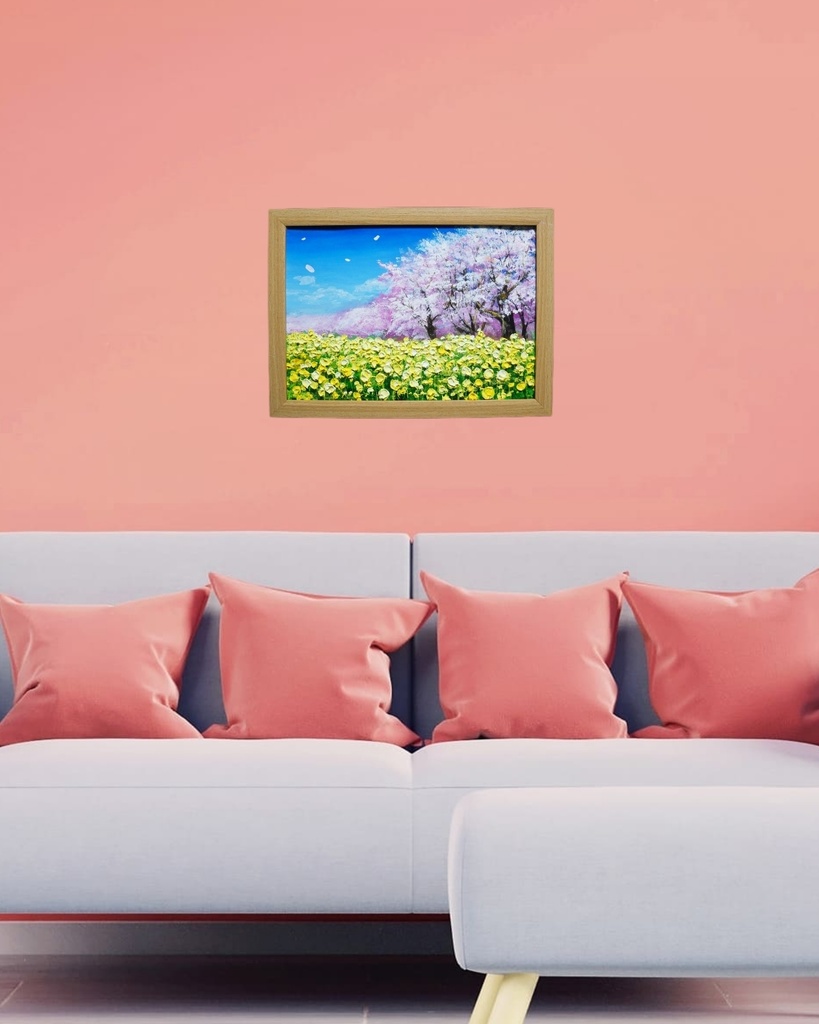 油絵 油彩 油彩画 絵 絵画 【菜の花と桜】