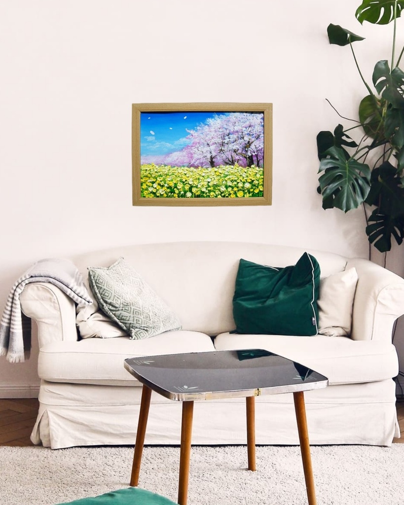 油絵 油彩 油彩画 絵 絵画 【菜の花と桜】