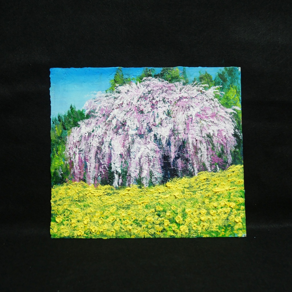 油絵 油彩 油彩画 絵 絵画 【しだれ桜】