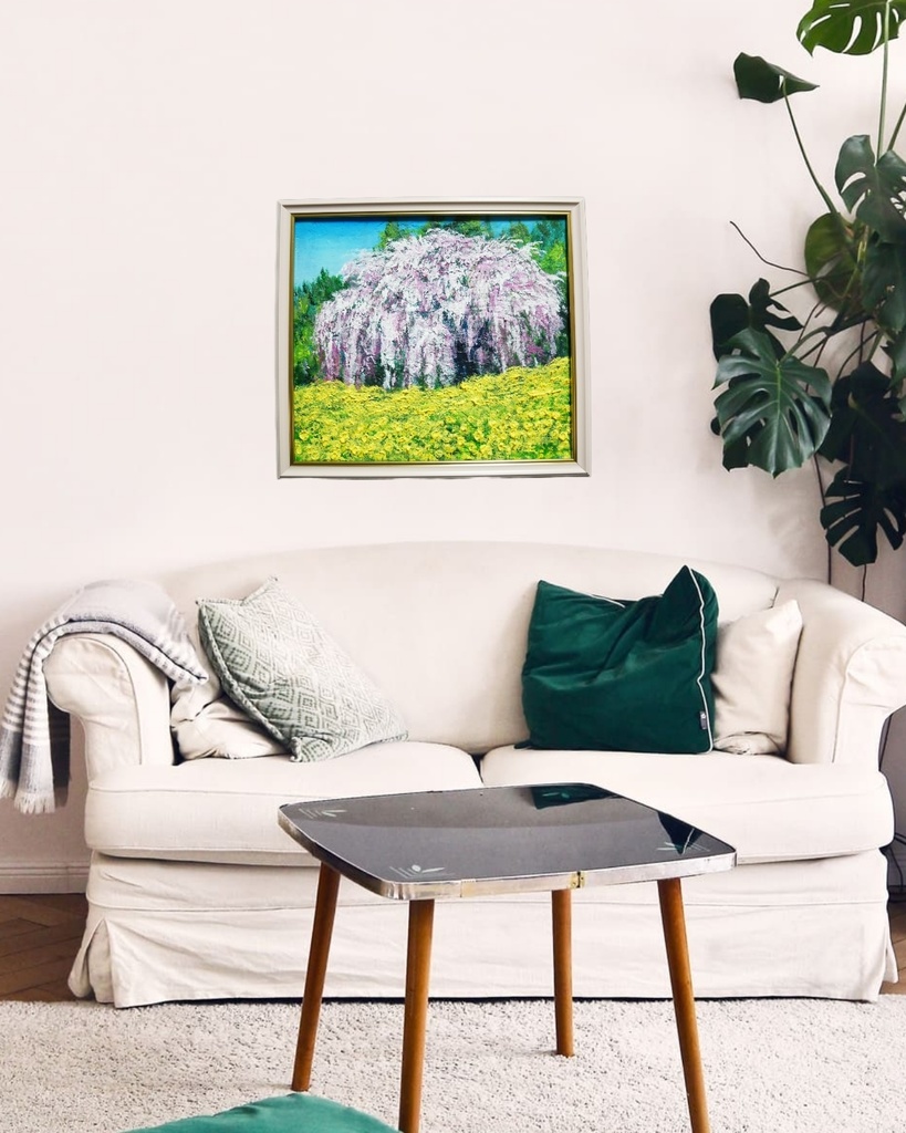 油絵 油彩 油彩画 絵 絵画 【しだれ桜】