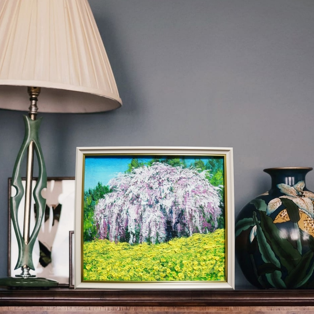 油絵 油彩 油彩画 絵 絵画 【しだれ桜】