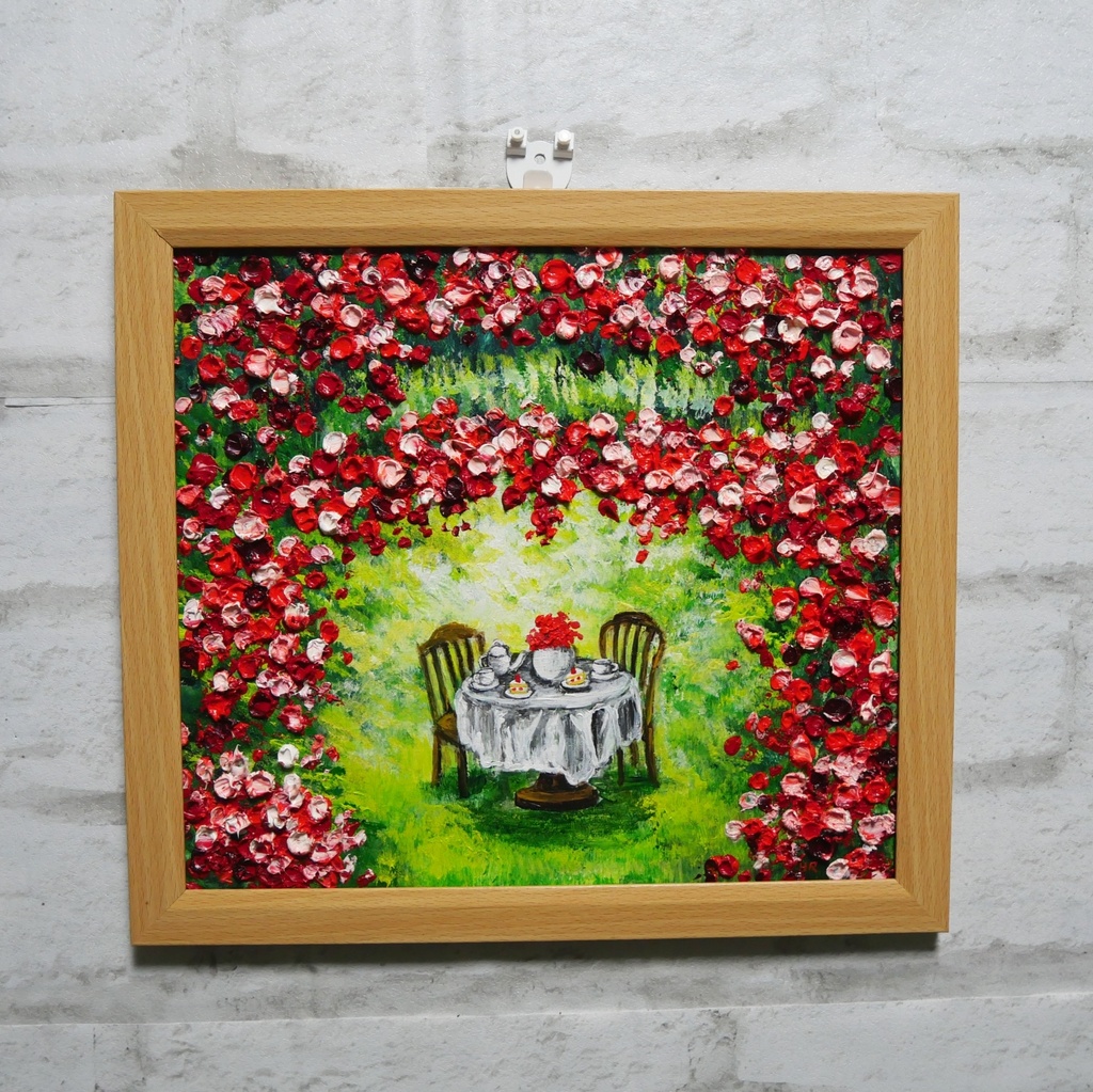 油絵 油彩 油彩画 絵 絵画 【華のお茶会】