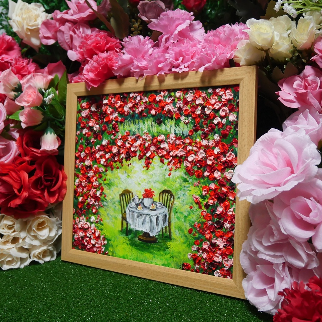 油絵 油彩 油彩画 絵 絵画 【華のお茶会】