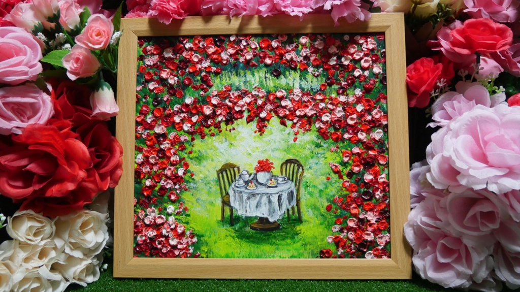 油絵 油彩 油彩画 絵 絵画 【華のお茶会】