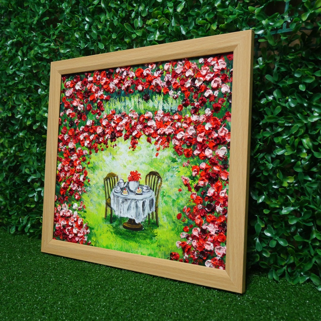 油絵 油彩 油彩画 絵 絵画 【華のお茶会】