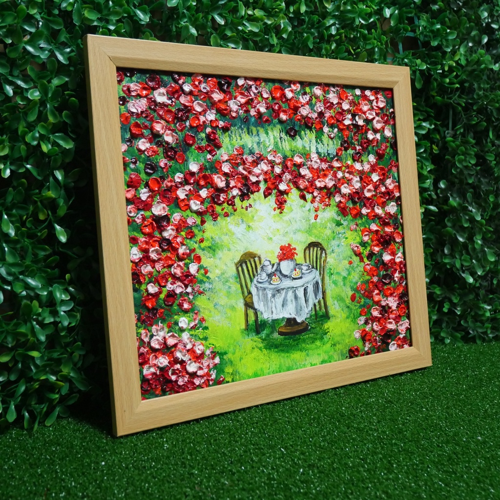 油絵 油彩 油彩画 絵 絵画 【華のお茶会】