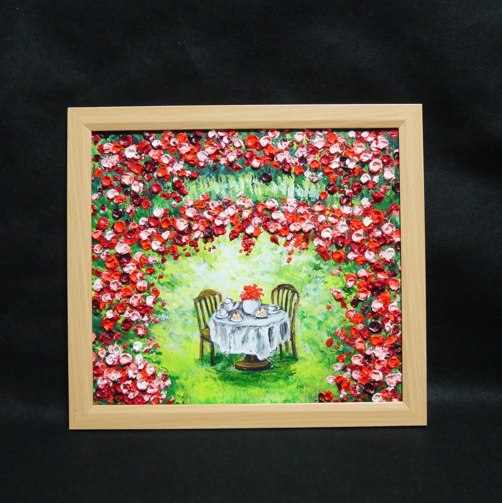 油絵 油彩 油彩画 絵 絵画 【華のお茶会】