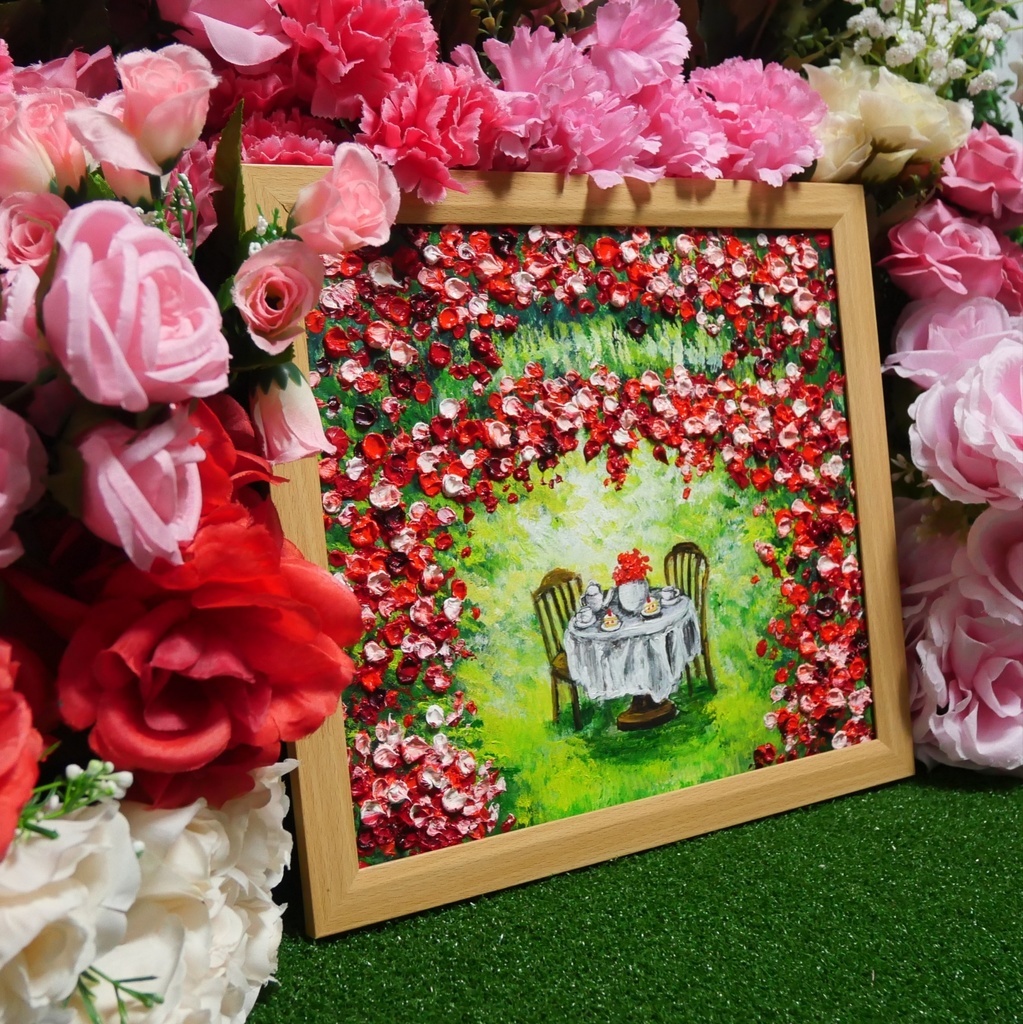 油絵 油彩 油彩画 絵 絵画 【華のお茶会】