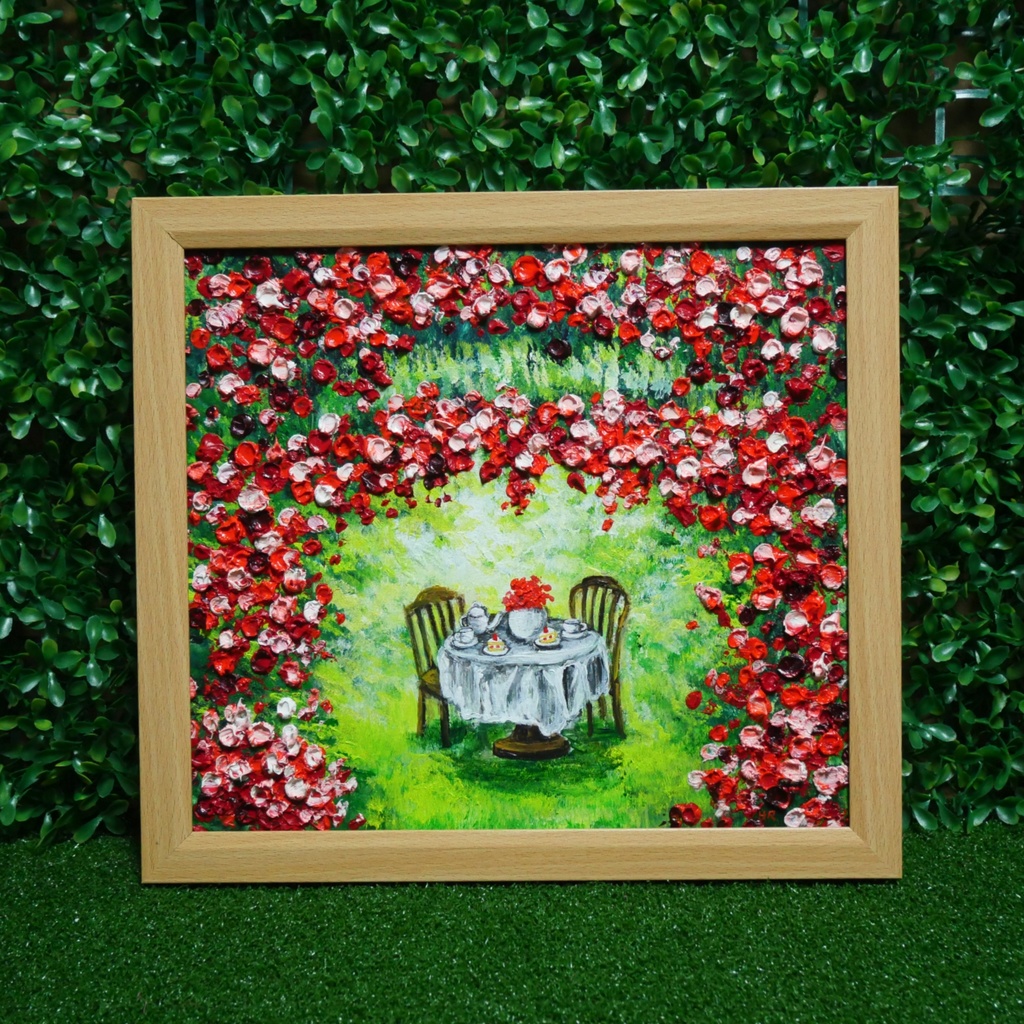 油絵 油彩 油彩画 絵 絵画 【華のお茶会】