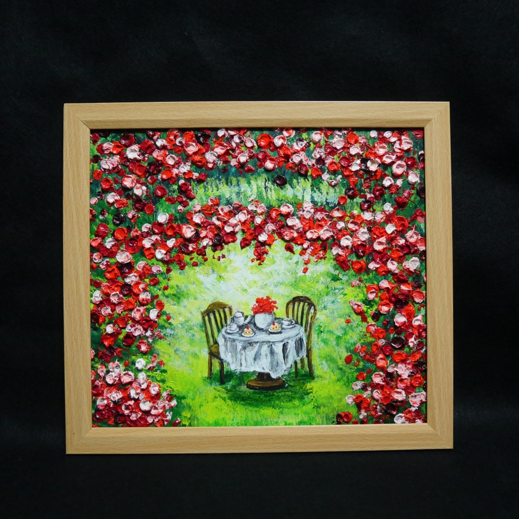 油絵 油彩 油彩画 絵 絵画 【華のお茶会】