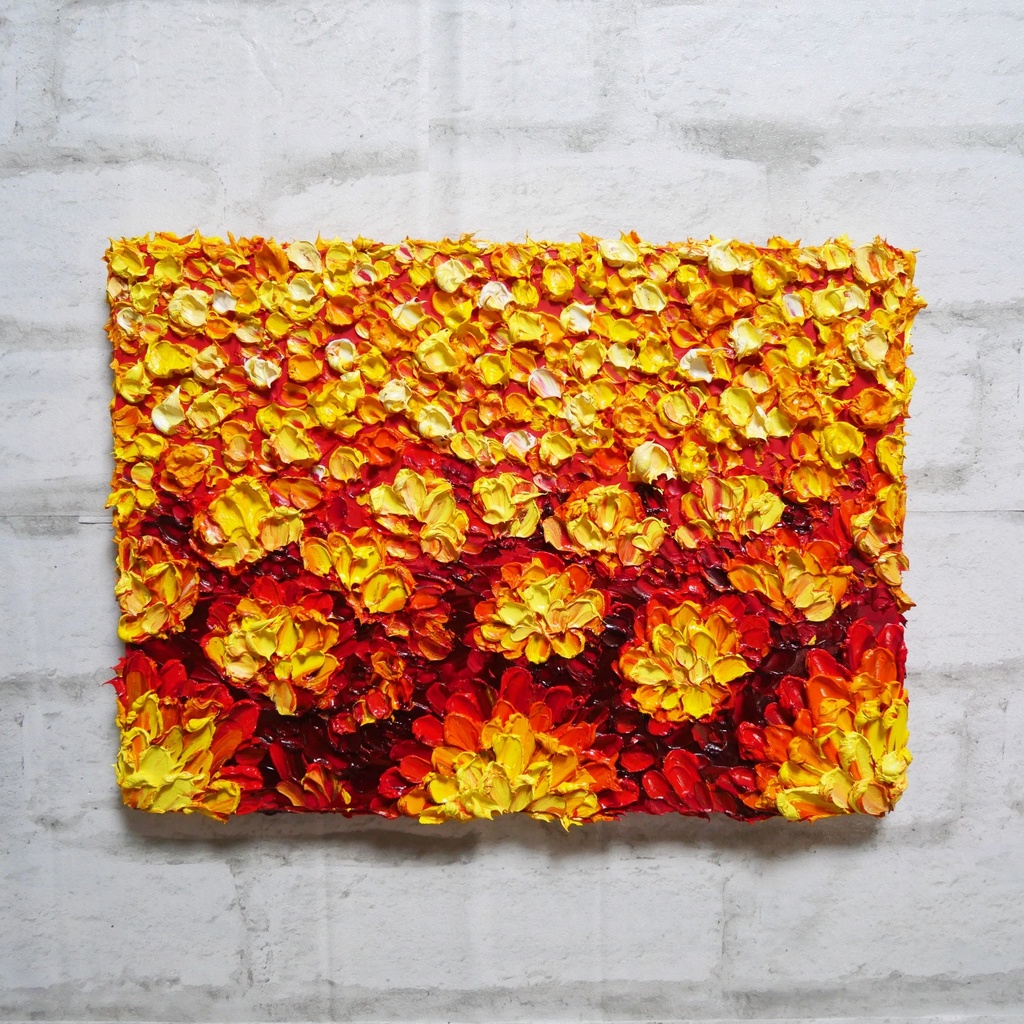 油絵 油彩 油彩画 絵画 絵 【マリーゴールド】