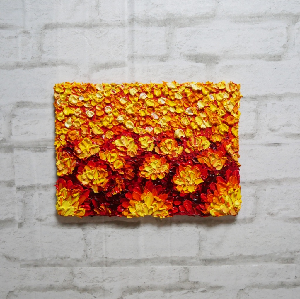 油絵 油彩 油彩画 絵画 絵 【マリーゴールド】