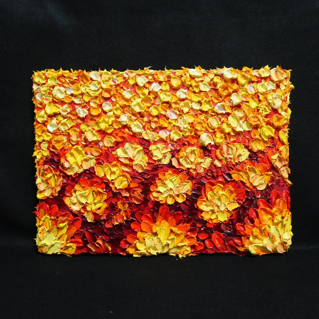 油絵 油彩 油彩画 絵画 絵 【マリーゴールド】