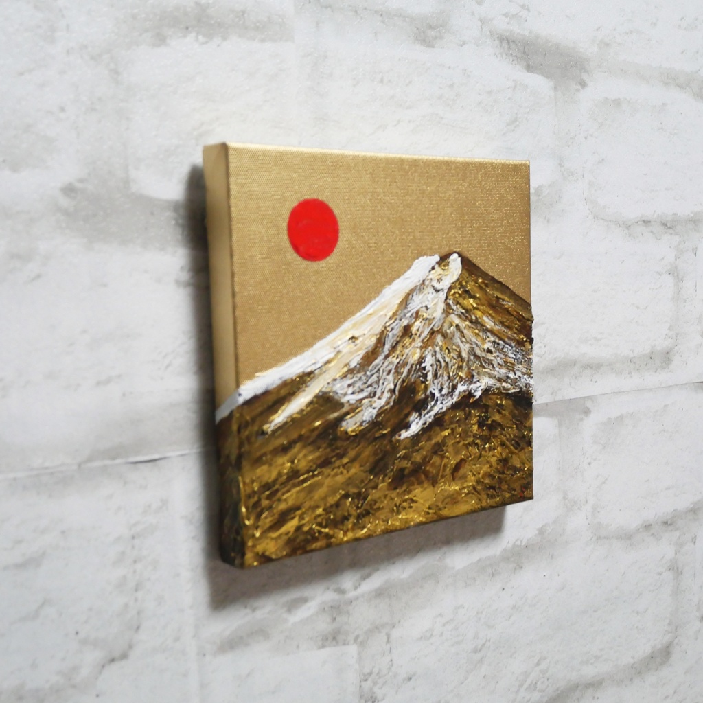 油絵 絵画 アートパネル【黄金富士山】