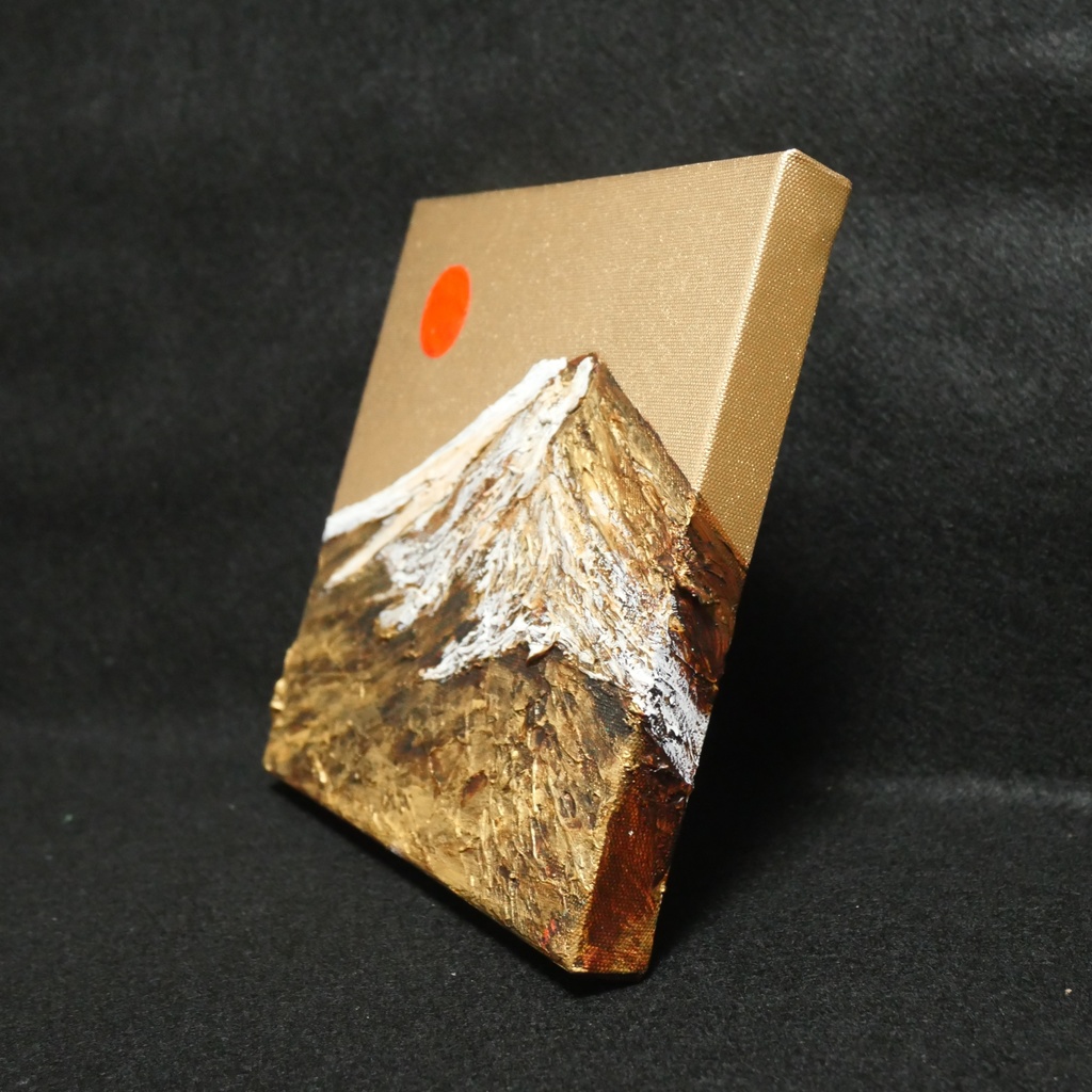 油絵 絵画 アートパネル【黄金富士山】