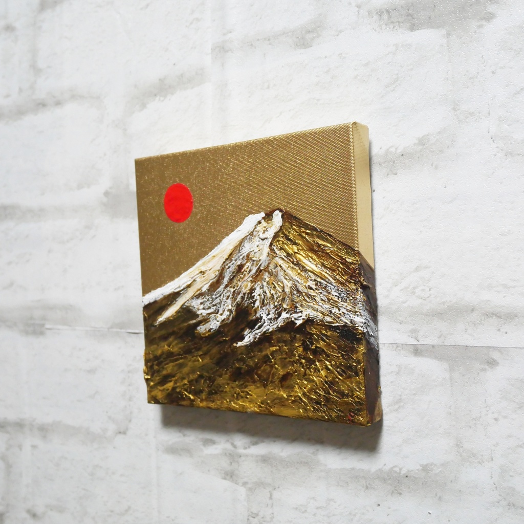 油絵 絵画 アートパネル【黄金富士山】