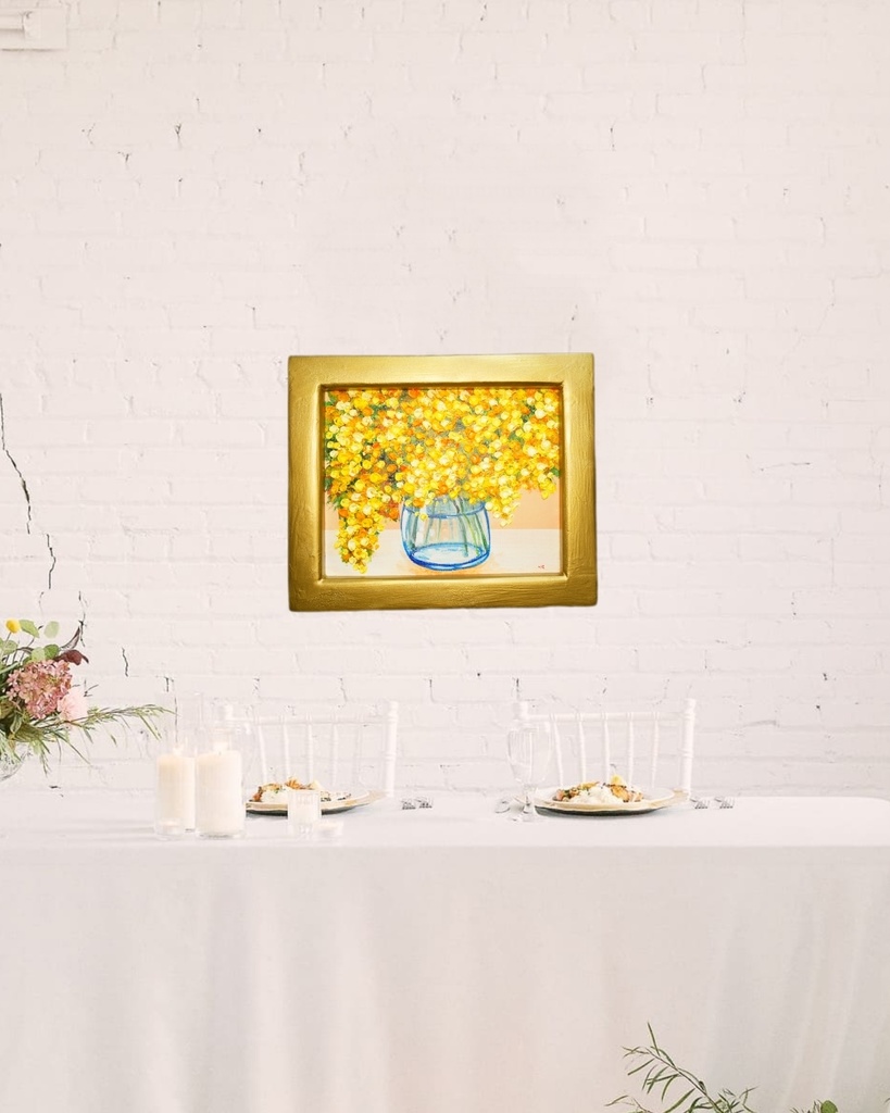 油絵 油彩 油彩画 絵 絵画 【ミモザ】