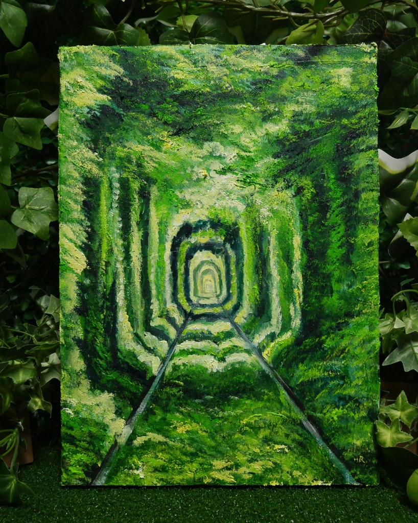 油絵 油彩 油彩画 絵 絵画 【愛のトンネル】