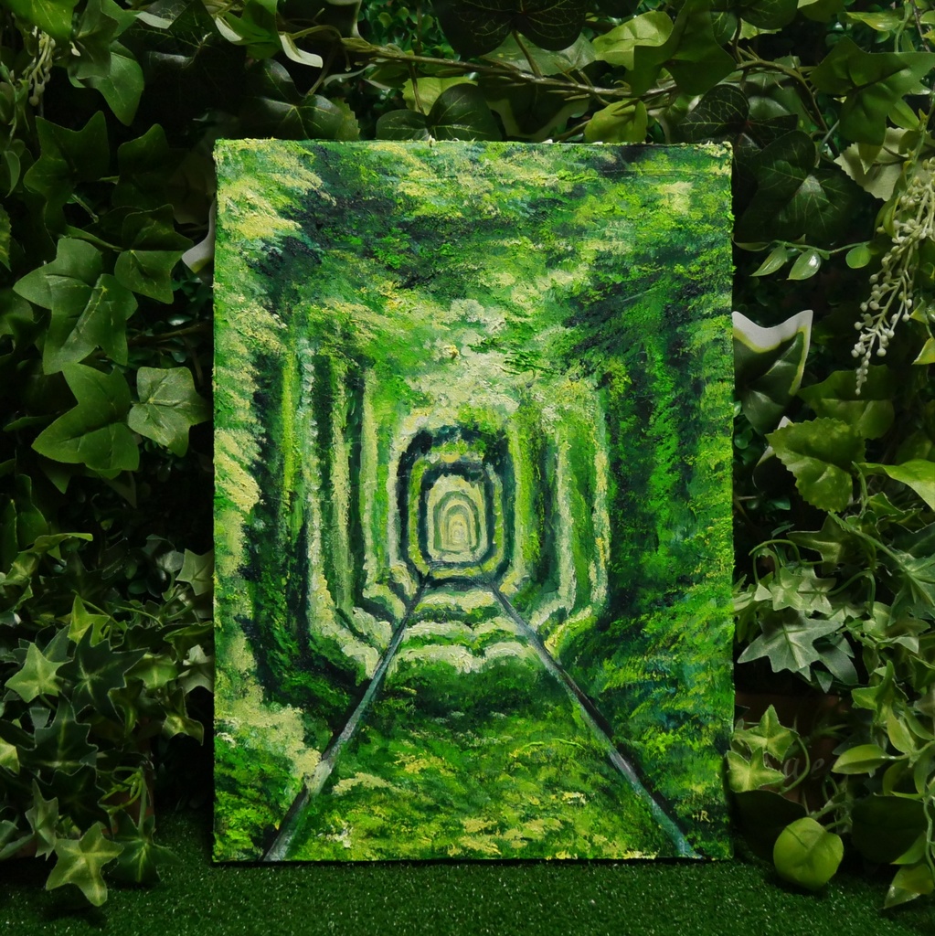 油絵 油彩 油彩画 絵 絵画 【愛のトンネル】