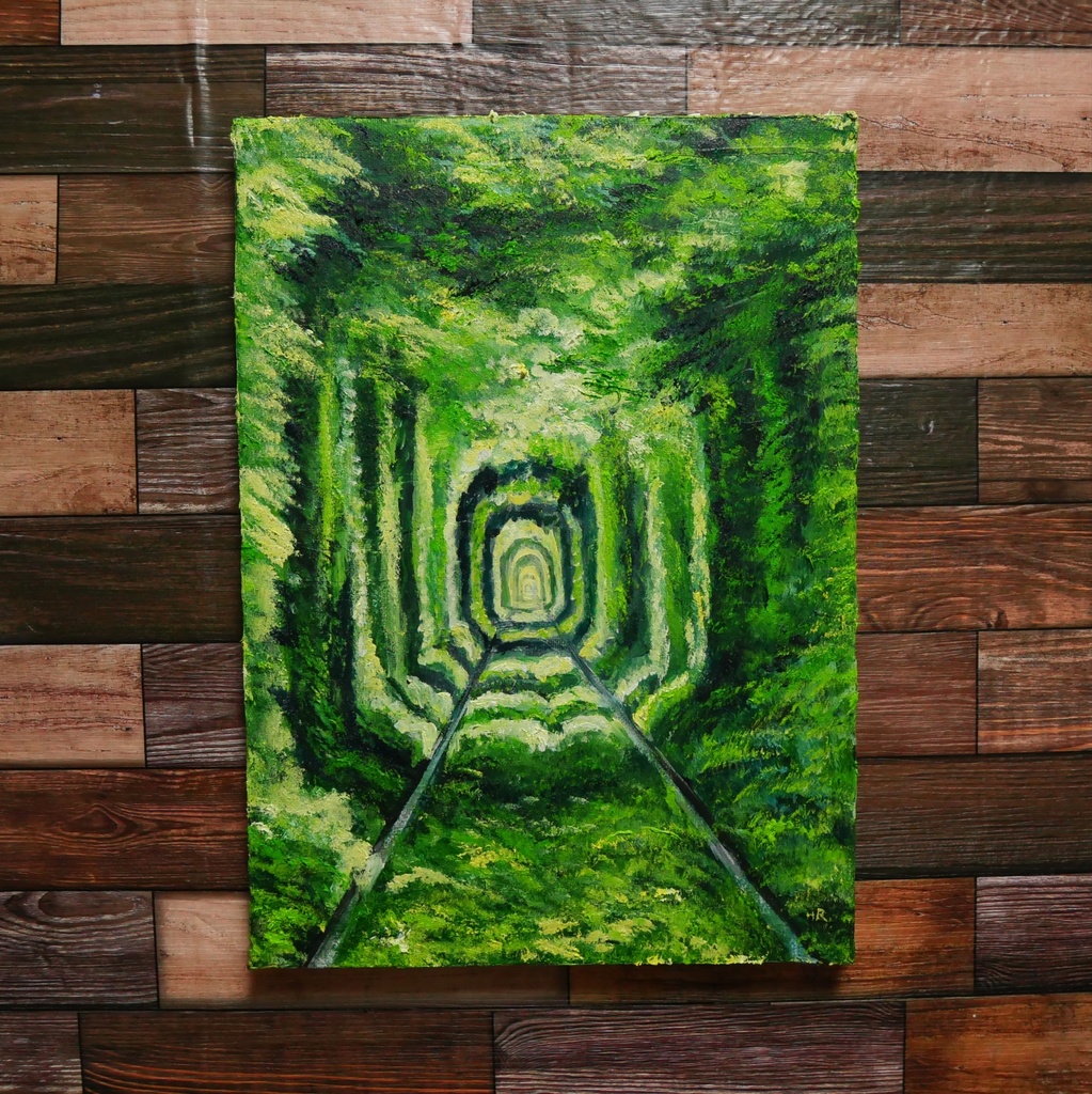 油絵 油彩 油彩画 絵 絵画 【愛のトンネル】