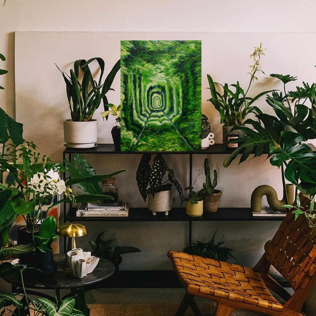 油絵 油彩 油彩画 絵 絵画 【愛のトンネル】