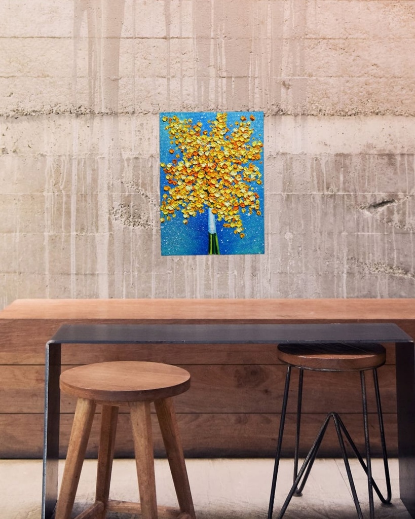 油絵 油彩 油彩画 絵 絵画 【ミモザブーケ】