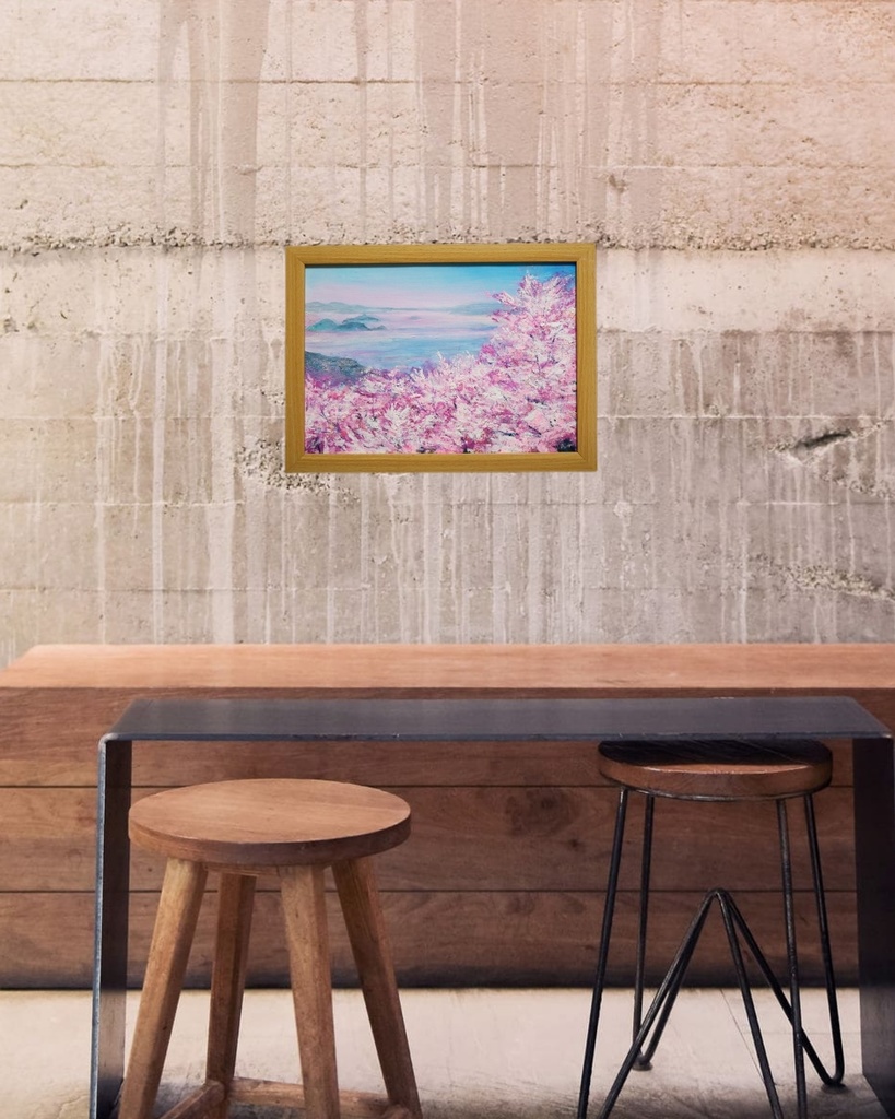 油絵 油彩 油彩画 絵 絵画 【海の桜】